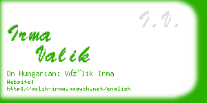 irma valik business card